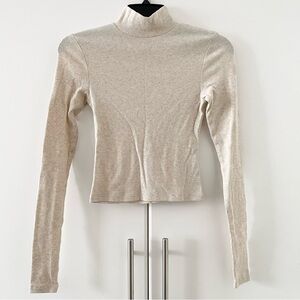 American Eagle High Neck Long Sleeve Top